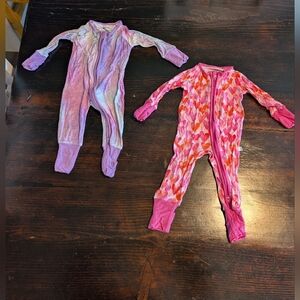 Little Sleepies Pink and Purple Kids Footies